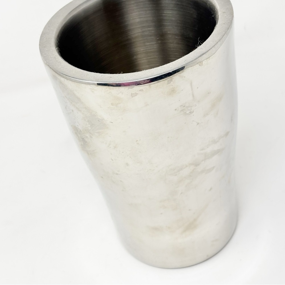 CRATE AND BARREL Silver Stainless Steel WINE COOLER CLASSIC TAPERED Freezer GUC - Picture 2 of 4